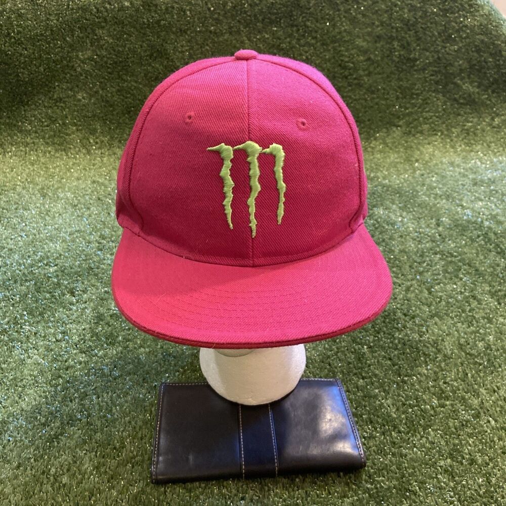 Monster Energy Fitted One Size Pink Embroidered Hat Cap Rare